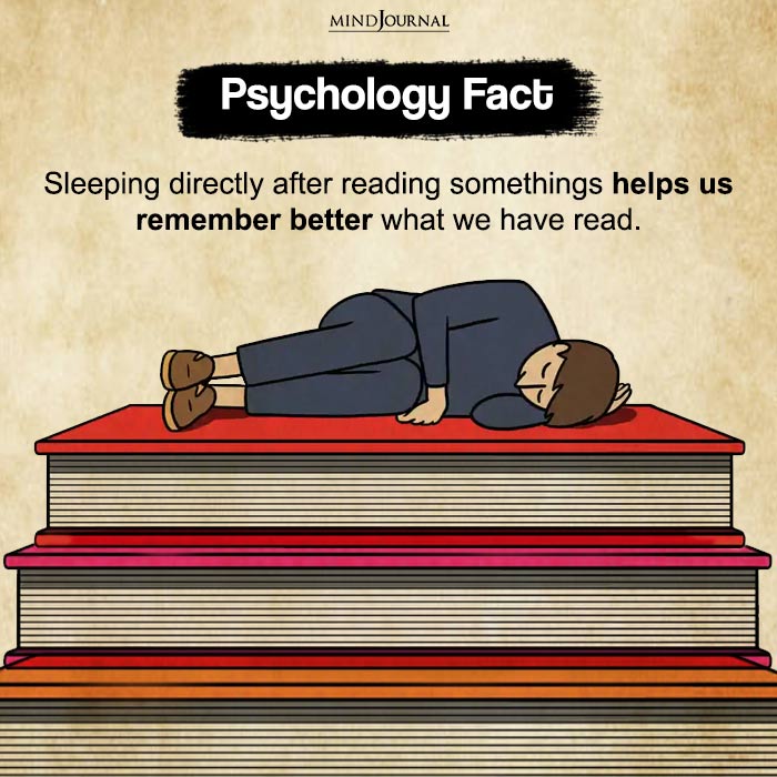 Sleeping directly after reading somethings