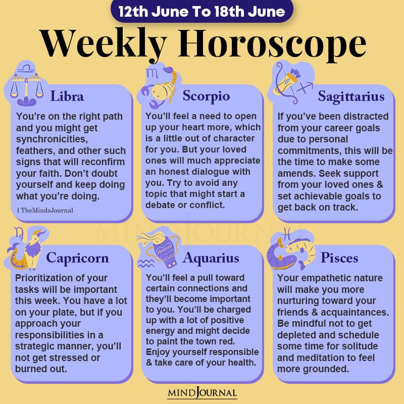 Weekly Horoscope 12th June 18th June 2022