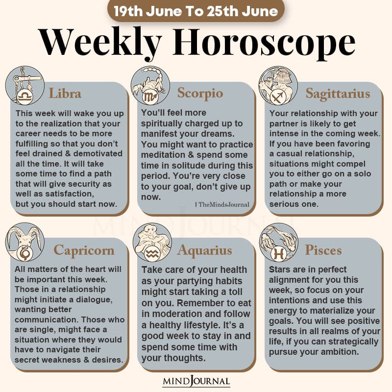 Weekly Horoscope 19th June 25th June