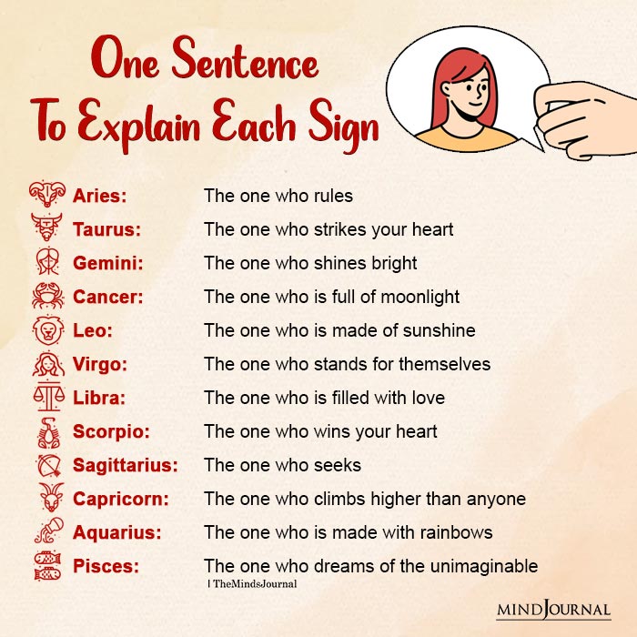 One Sentence To Explain Each Zodiac Sign