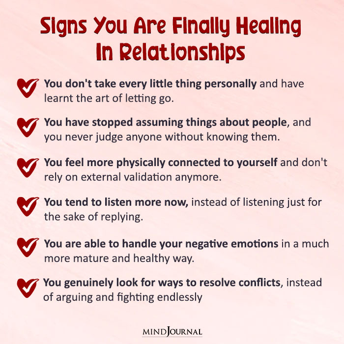 Signs You Are Finally Healing In Relationships