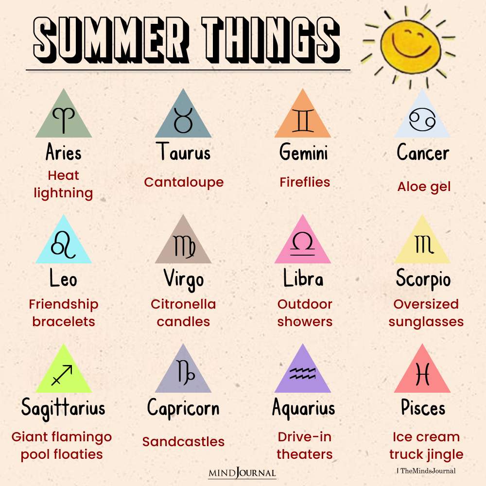 Favorite Summer Things Of Zodiac Signs