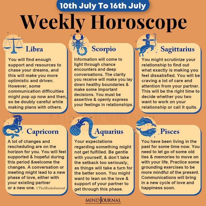 Weekly Horoscope 10th July 16th July