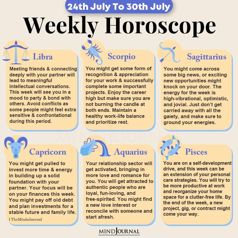 Weekly Horoscope 24th 30th July 2022