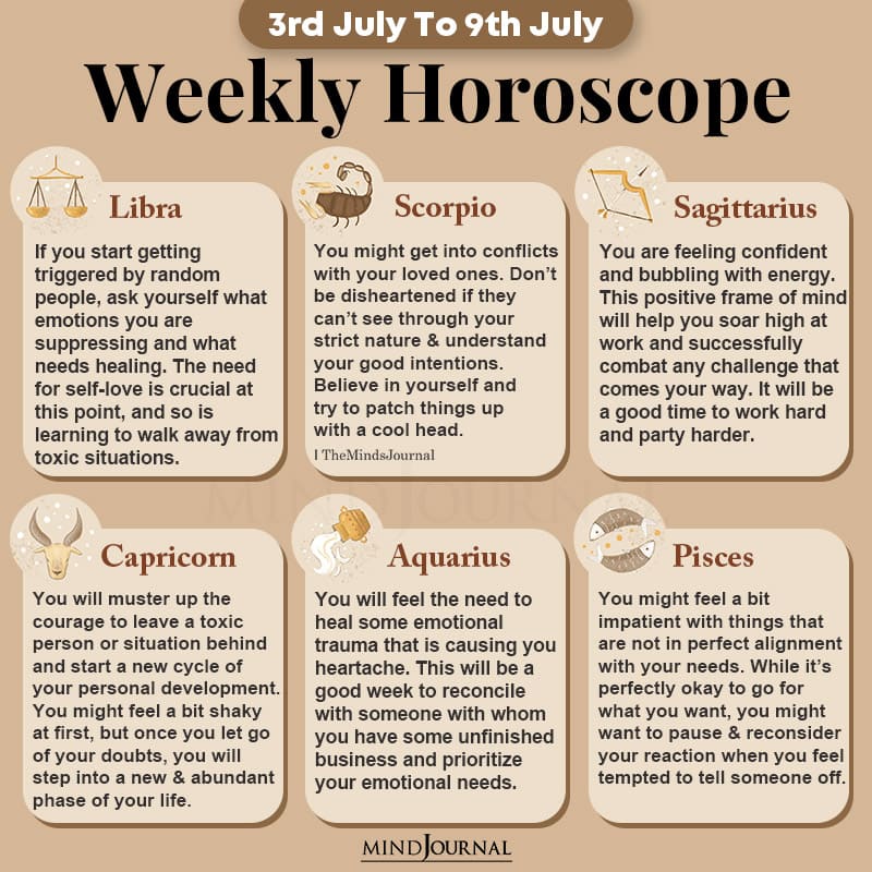 Weekly Horoscope 3rd 9th July 2022