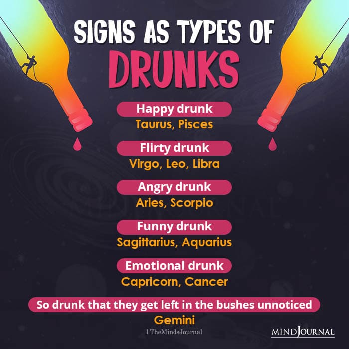 What Type Of Drunks Are The 12 Zodiac Signs
