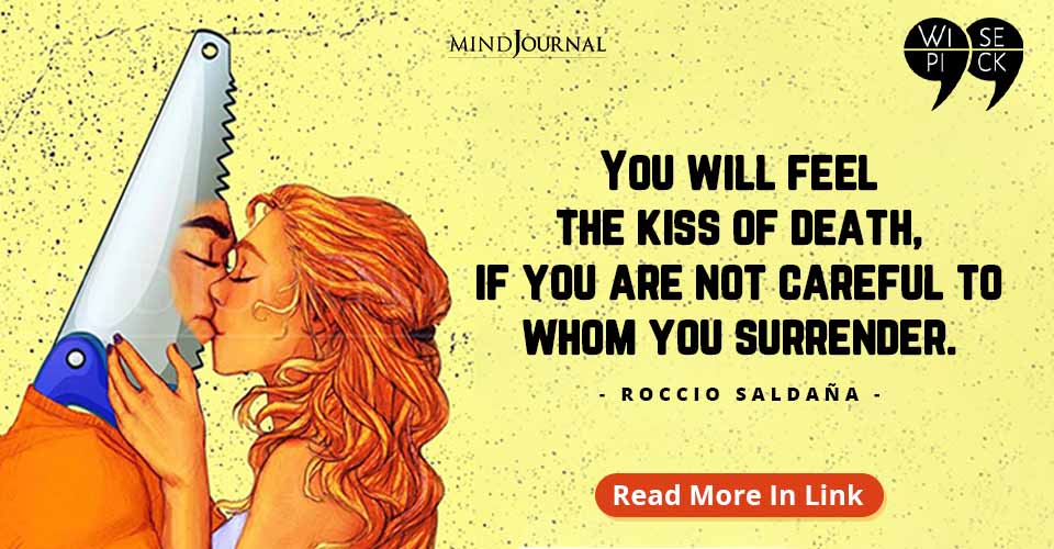 You will feel the kiss of death Roccio Saldana feature