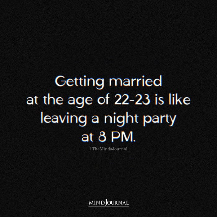 Getting Married At The Age Of