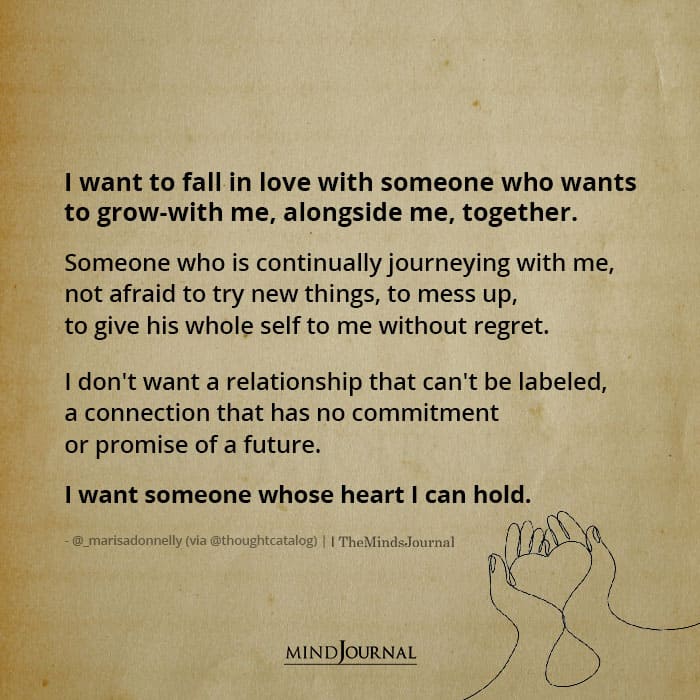 I want to fall in love with someone who wants