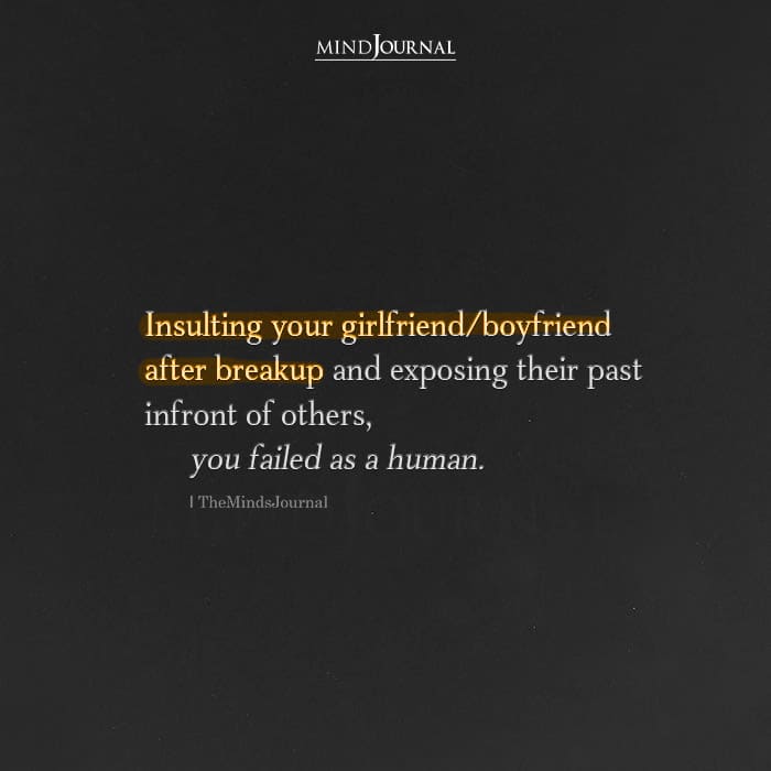 Insulting Your Girlfriend/Boyfriend After Breakup