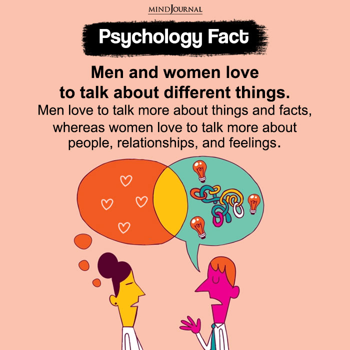 Men and women love to talk about different things
