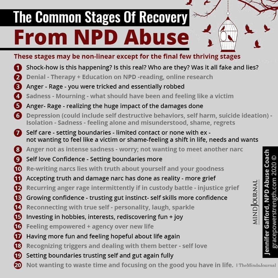 The Common Stages Of Recovery From NPD Abuse