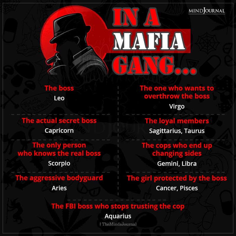 The Zodiac Signs In A Mafia Gang