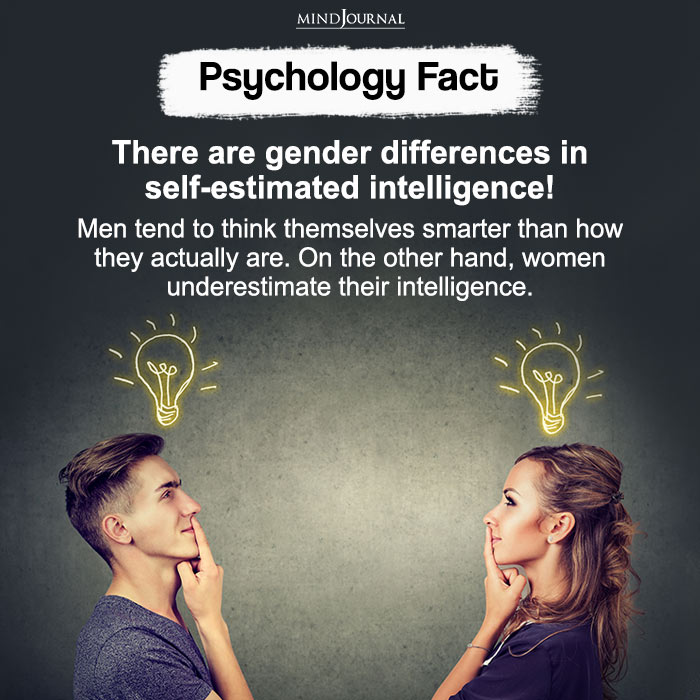 There are gender differences in self estimated intelligence