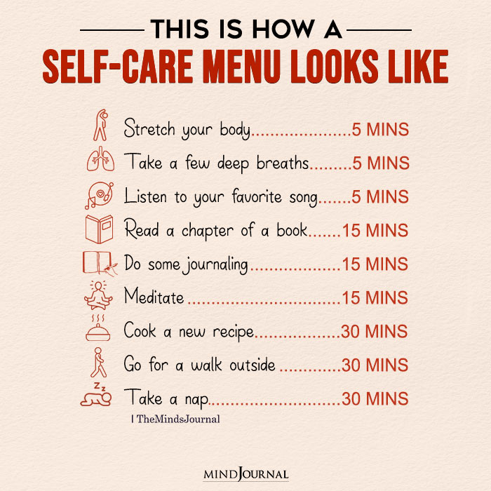 This Is How A Self Care Menu Looks Like