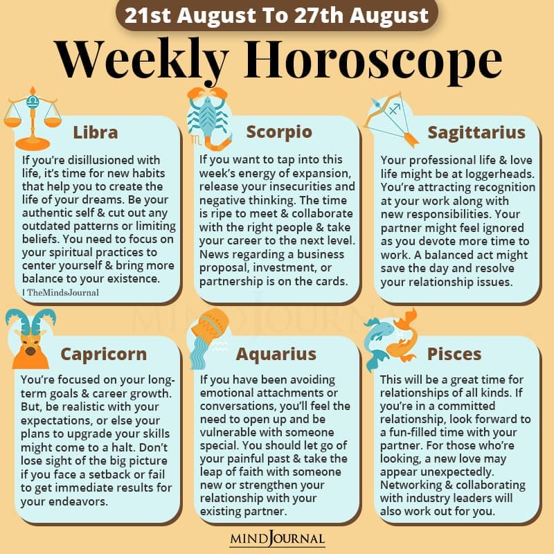 Weekly Horoscope 21st August 27th August 2022