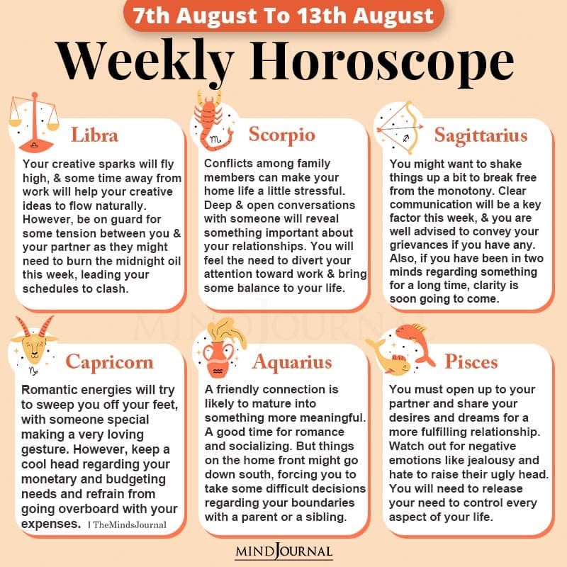 Weekly Horoscope 7th August to 13th August 2022