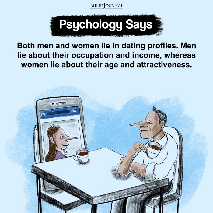 Both men and women lie in dating profile