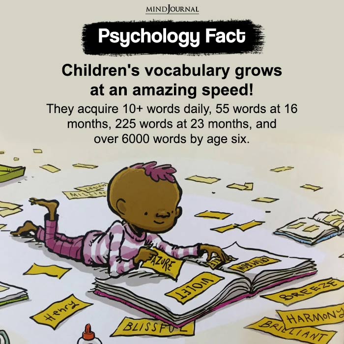 Childrens vocabulary grows at an amazing speed