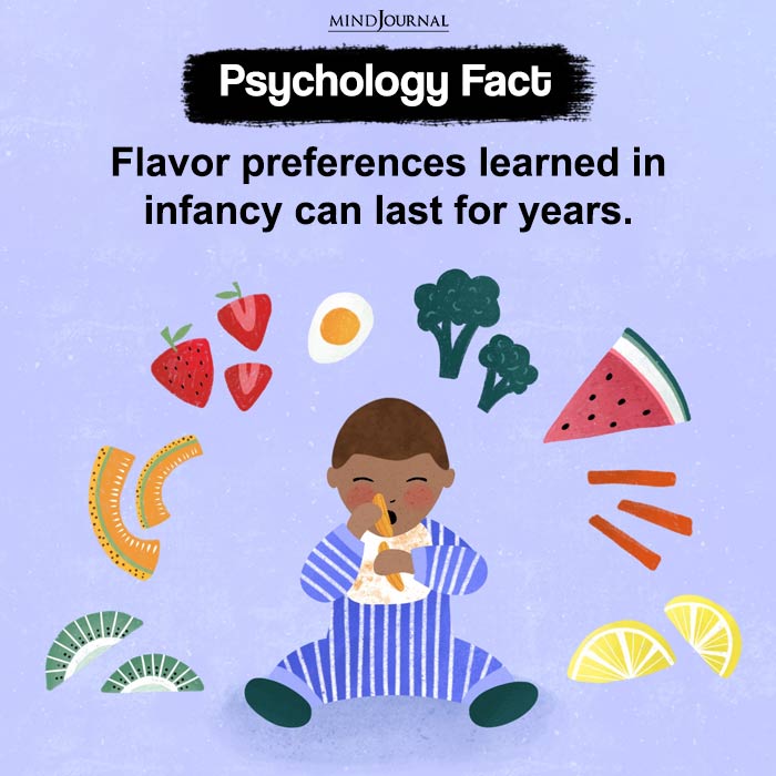 Flavor preferences learned in infancy can last for years