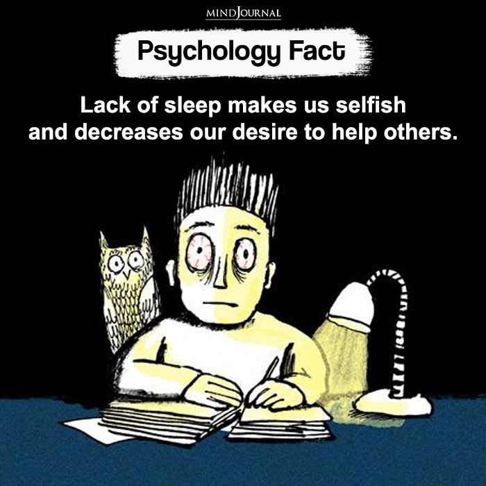 Lack of sleep makes us selfish and decreases