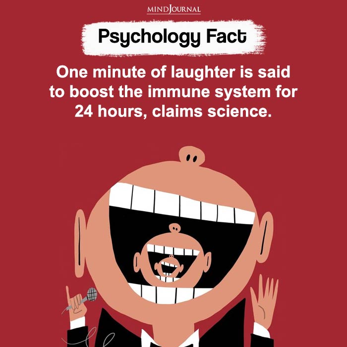 One minute of laughter is said to boost the immune system