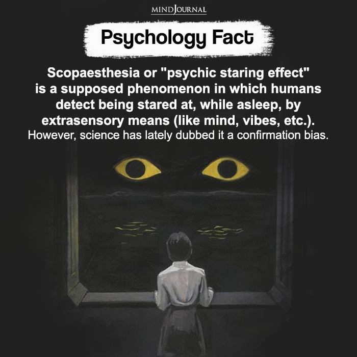 Scopaesthesia or psychic staring effect is a supposed phenomenon