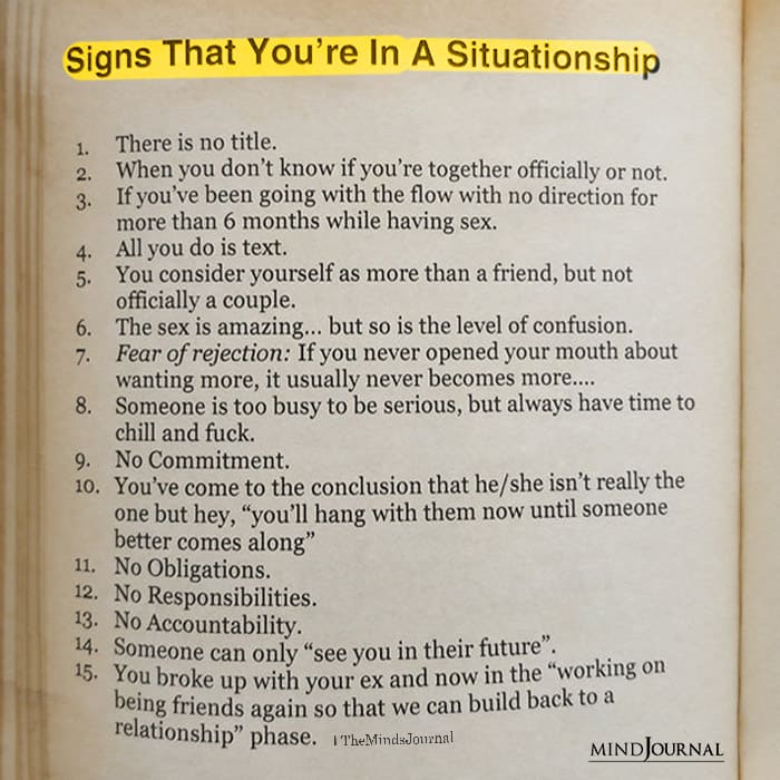 Signs That You’re In A Situationship