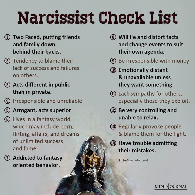 The Narcissist Check List