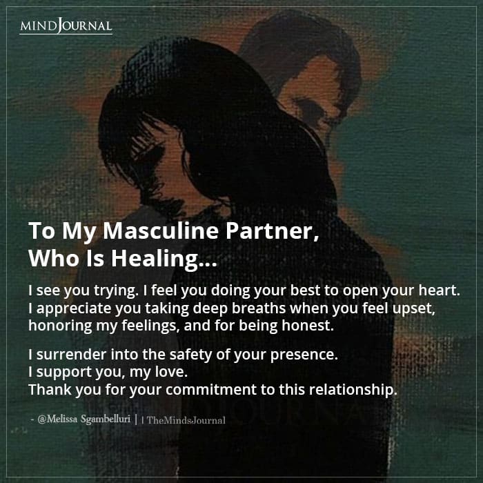 To My Masculine Partner Who Is Healing