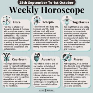 Weekly Horoscope For Each Zodiac Sign(25th September To 1st October)