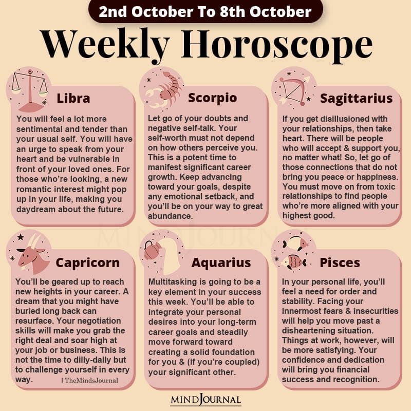 Weekly Horoscope 2nd 8th October
