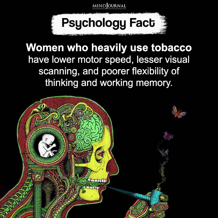 Women who heavily use tobacco have lower motor speed