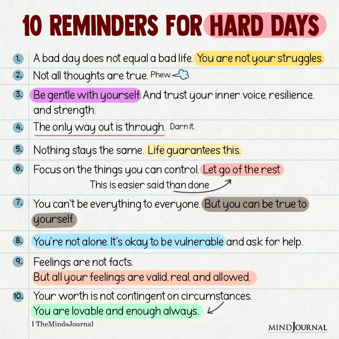 10 Reminders For Hard Days Life Quotes