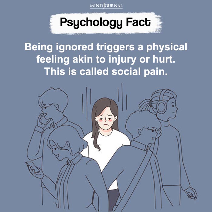 Being ignored triggers a physical feeling akin to injury or hurt