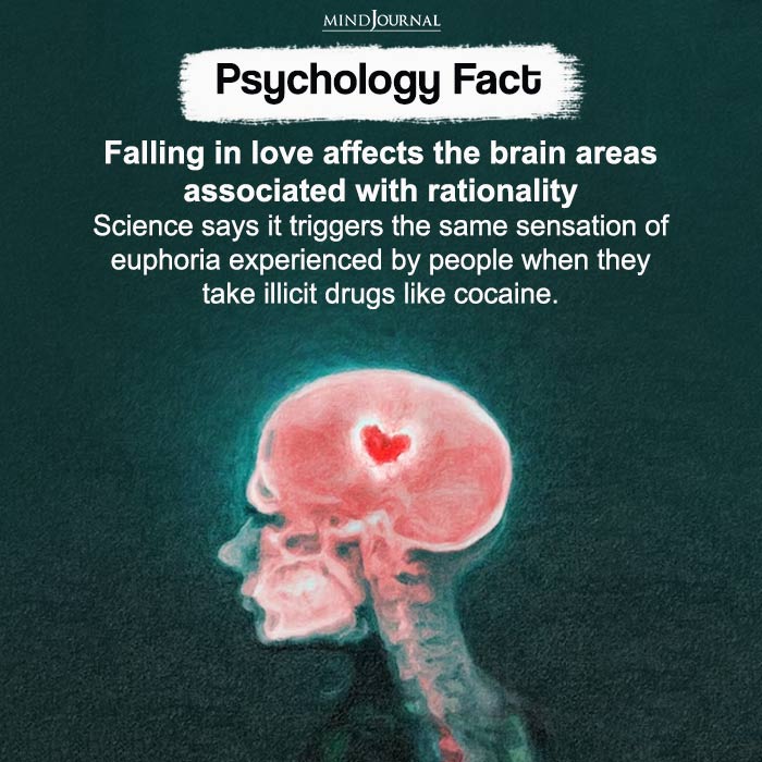 Falling in love affects the brain areas associated with rationality