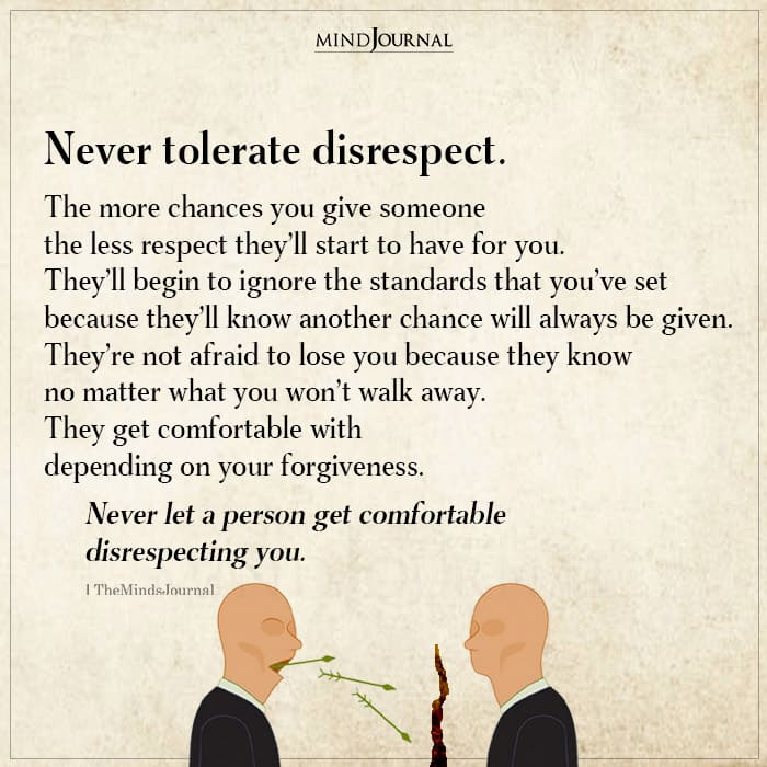 Never Tolerate Disrespect