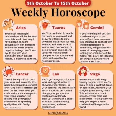 Weekly Horoscope For Each Zodiac Sign (9th October To 15th October)