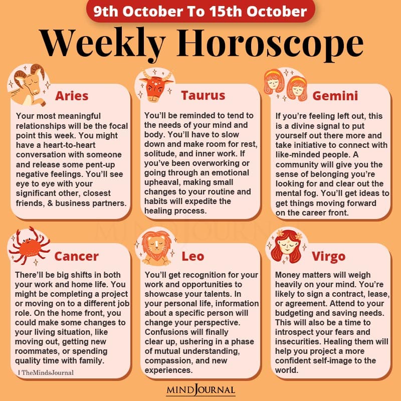 Weekly Horoscope 9th October 15th October