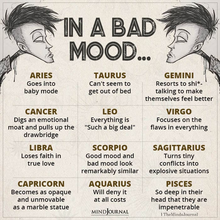 When The Zodiac Signs Get In A Bad Mood They