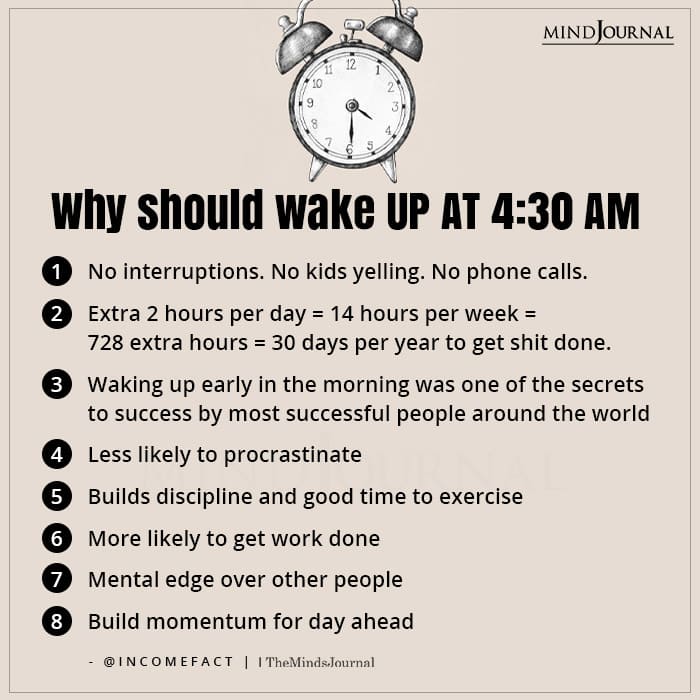 Why should wake Up At 4 30 AM