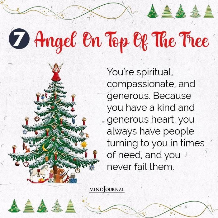 Christmas Tree Personality angel on top