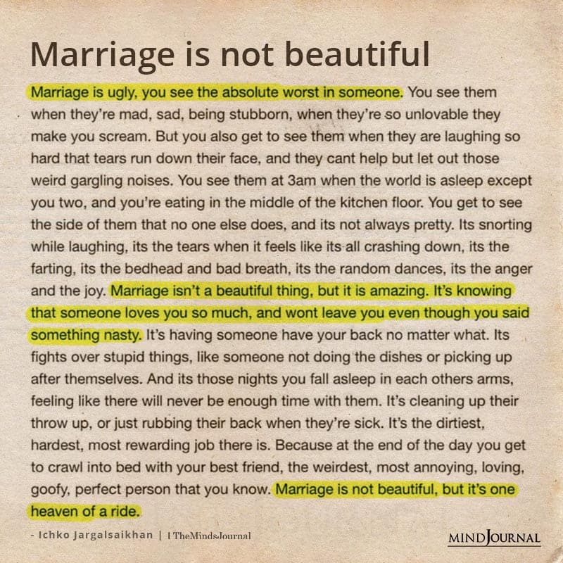 Marriage Is Not Beautiful