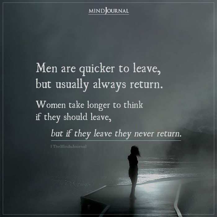 Men Are Quicker To Leave
