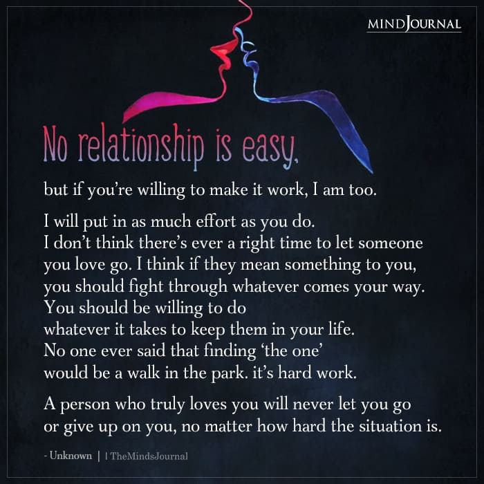 No Relationship Is Easy