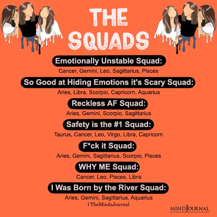 The Different Squads Of Zodiac Signs