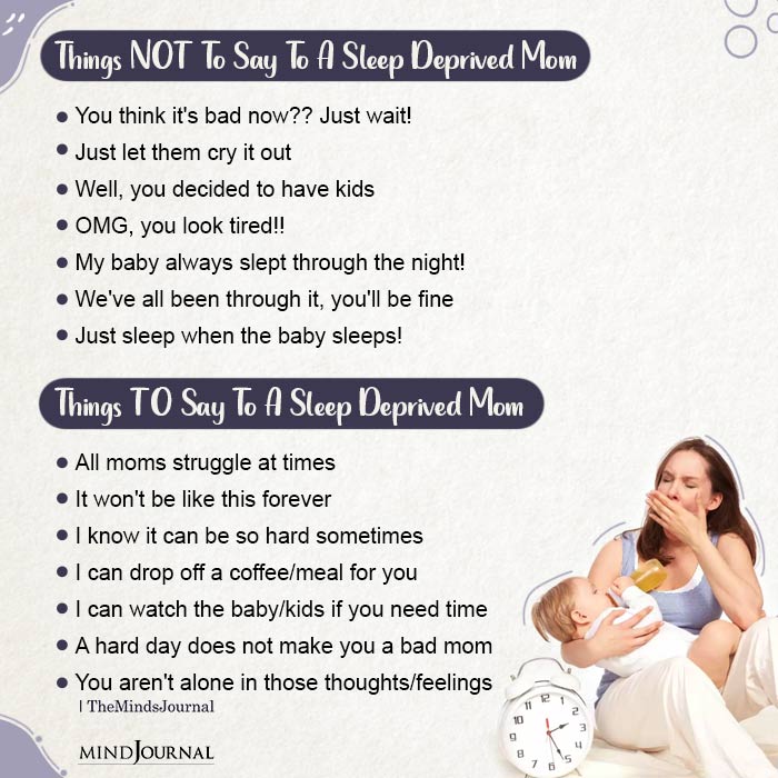 Things NOT To Say To A Sleep Deprived Mom - Mama Psychologists Quotes