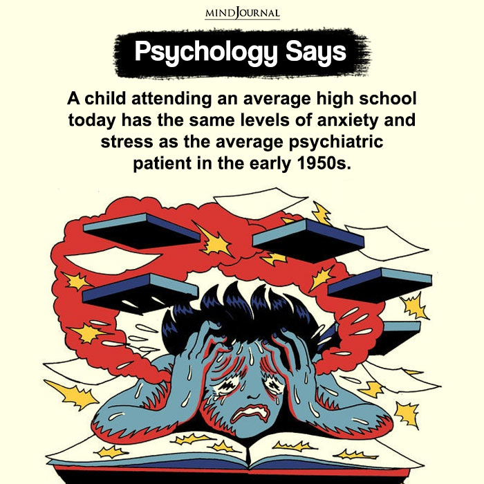 A Child Attending An Average High School Kid Today Has The Same Levels Of Anxiety