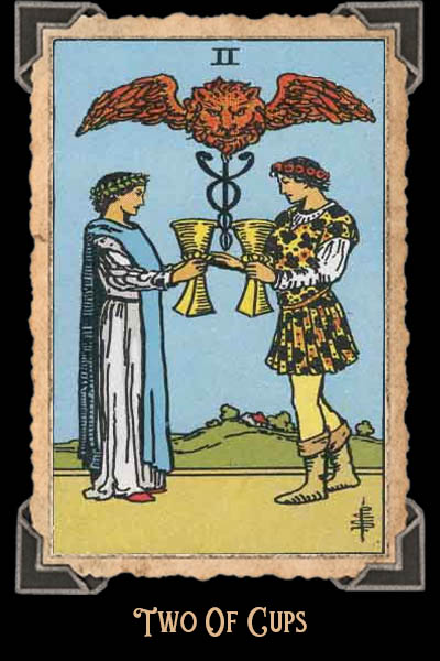 Leo Relationships tarot two of cups