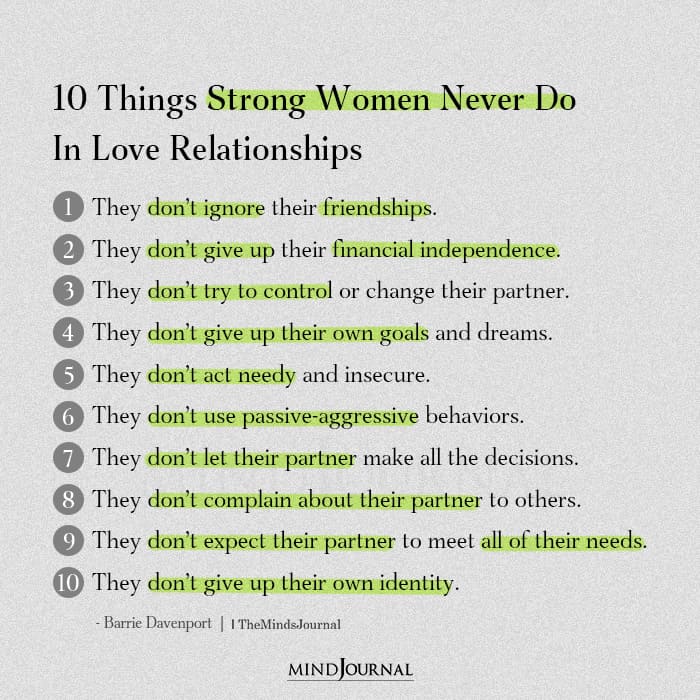 Things Strong Women Never Do